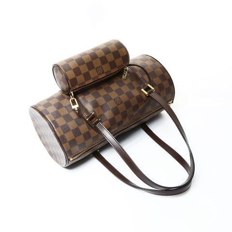 LOUIS VUITTON Damier Papillon 30 2005 with pouch Shoulder Bag Brown WS26042