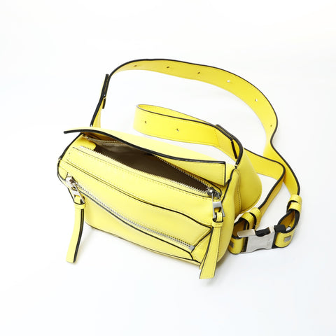 LOEWE Puzzle Bumbag Mini Classic Calfskin Belt Bag Shoulder Bag yellow WS26051