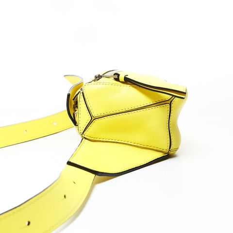LOEWE Puzzle Bumbag Mini Classic Calfskin Belt Bag Shoulder Bag yellow WS26051