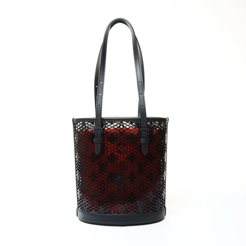 LOUIS VUITTON Lace Bucket PM Monogramm Umhängetasche schwarz WS26055