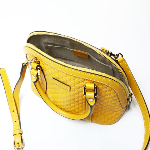 GUCCI GG Shima 2way Leather Shoulder Bag yellow WS26056