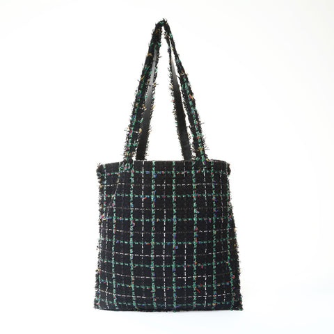 CHANEL 23rd Series 2016-2017 Tweed Robot Chain Tote Bag black WS26057
