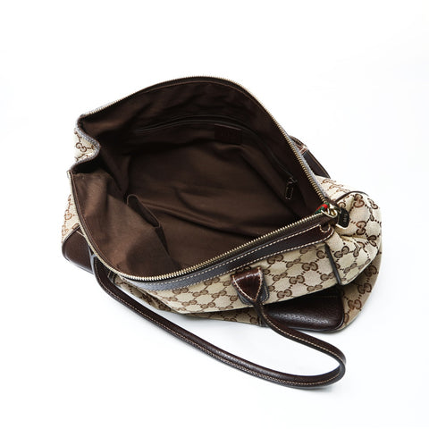 GUCCI GG Canvas Sherry Ribbon Shoulder Bag Brown WS26059
