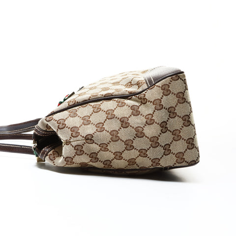 GUCCI GG Canvas Sherry Ribbon Shoulder Bag Brown WS26059