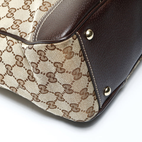 GUCCI GG Canvas Sherry Ribbon Shoulder Bag Brown WS26059