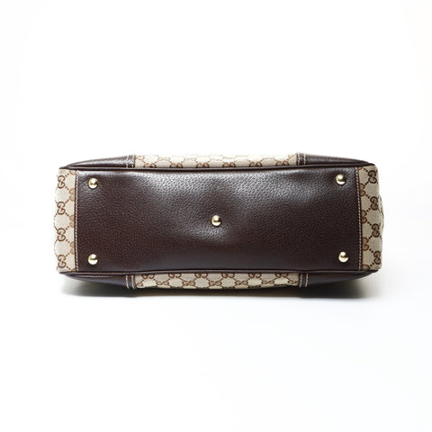 GUCCI GG Canvas Sherry Ribbon Shoulder Bag Brown WS26059