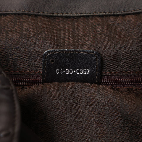 Christian Dior Cannage Leather Stitch Shoulder Bag Brown WS26062