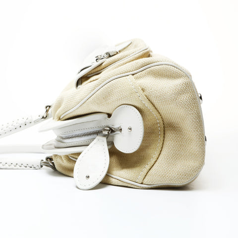 Christian Dior Street chic leather canvas Shoulder Bag beige WS26064