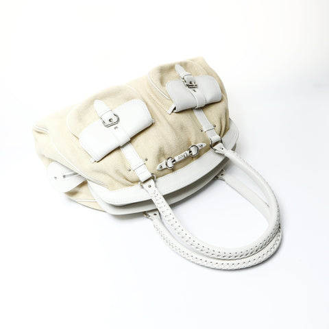 Christian Dior Street chic leather canvas Shoulder Bag beige WS26064