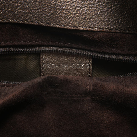 Christian Dior Leather Metallic Bronze Street Chic Boston Bag Shoulder Bag Brown WS26066