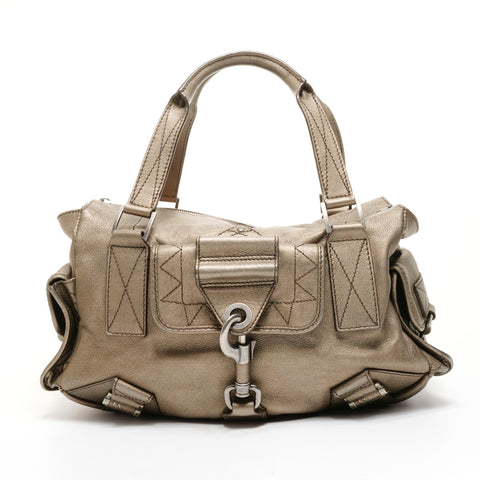Christian Dior Leder Metallic Bronze Street Chic Boston Tasche Umhängetasche Braun WS26066