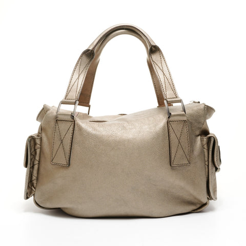 Christian Dior Leather Metallic Bronze Street Chic Boston Bag Shoulder Bag Brown WS26066