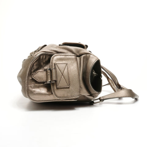 Christian Dior Leather Metallic Bronze Street Chic Boston Bag Shoulder Bag Brown WS26066