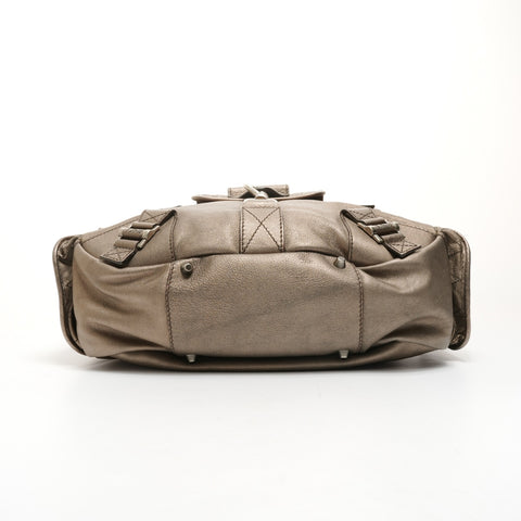 Christian Dior Leather Metallic Bronze Street Chic Boston Bag Shoulder Bag Brown WS26066