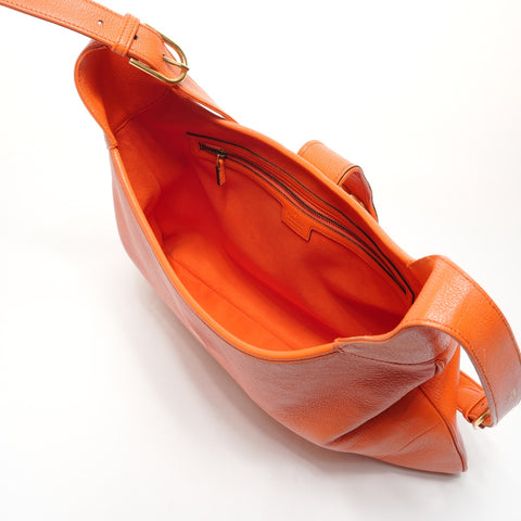 GUCCI Leather Aphrodite Large Shoulder Bag Orange WS26067