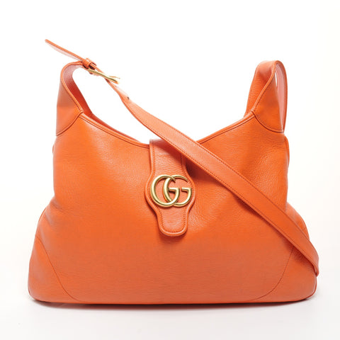 GUCCI Leather Aphrodite Large Shoulder Bag Orange WS26067