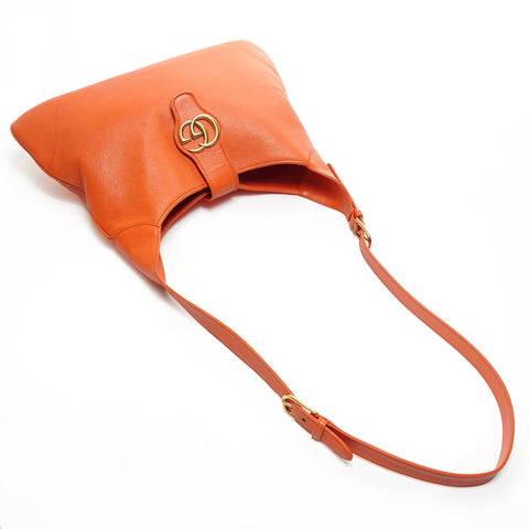 GUCCI Leather Aphrodite Large Shoulder Bag Orange WS26067