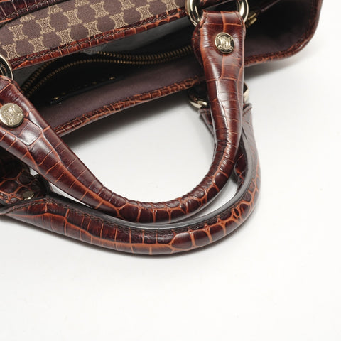 CELINE Macadam Canvas Boogie Handbag Brown WS26069