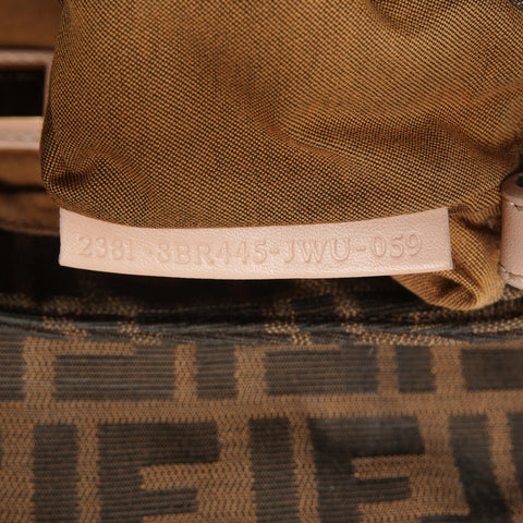 FENDI Canvas Zucca One Belt Shoulder Bag Brown WS26070