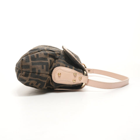 FENDI Canvas Zucca One Belt Shoulder Bag Brown WS26070