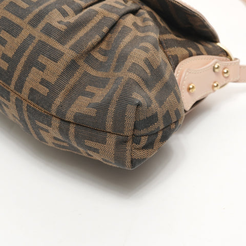 FENDI Canvas Zucca One Belt Shoulder Bag Brown WS26070