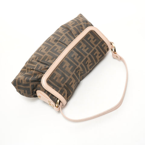 FENDI Canvas Zucca One Belt Shoulder Bag Brown WS26070