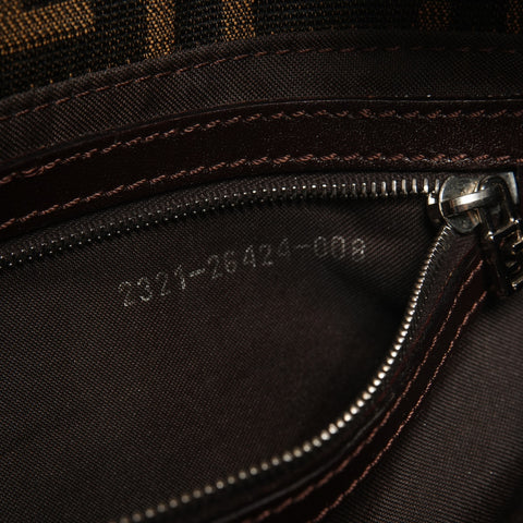 FENDI Zucca Mamma Bucket Canvas Shoulder Bag Brown WS26071
