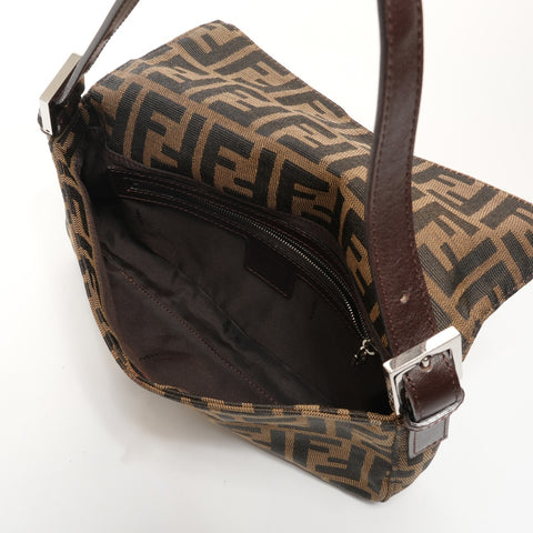 FENDI Zucca Mamma Bucket Canvas Shoulder Bag Brown WS26071