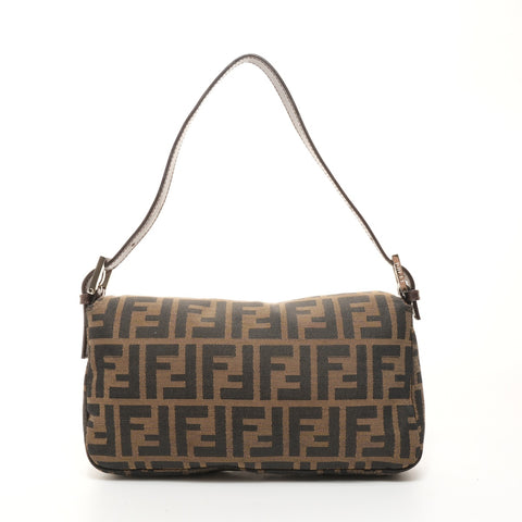 FENDI Zucca Mamma Bucket Canvas Shoulder Bag Brown WS26071