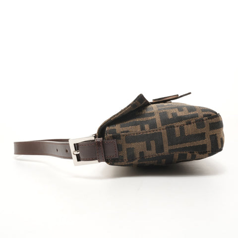 FENDI Zucca Mamma Bucket Canvas Shoulder Bag Brown WS26071
