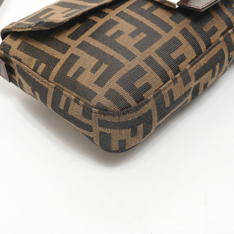 FENDI Zucca Mamma Bucket Canvas Shoulder Bag Brown WS26071