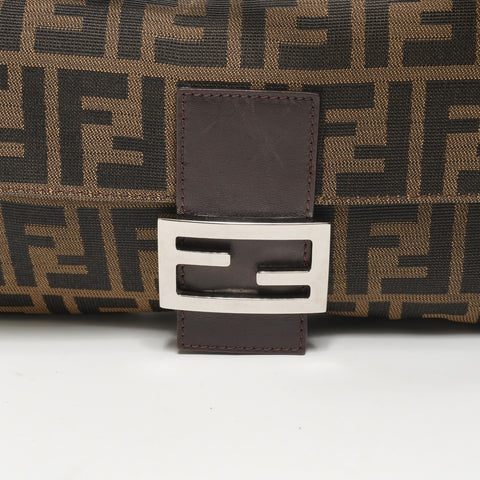 FENDI Zucca Mamma Bucket Canvas Shoulder Bag Brown WS26071