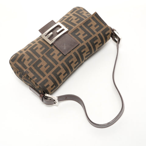 FENDI Zucca Mamma Bucket Canvas Shoulder Bag Brown WS26071