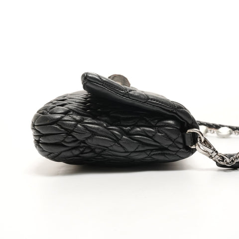 Miu Miu Matelasse Crystal Bijou 2-way Leather Shoulder Bag black WS26072