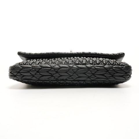 Miu Miu Matelasse Crystal Bijou 2-way Leather Shoulder Bag black WS26072