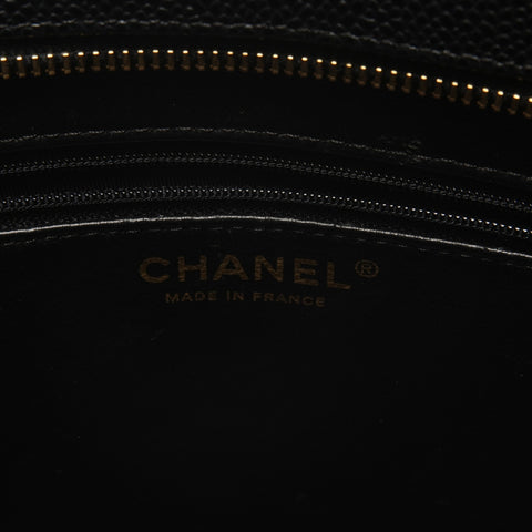 CHANEL No. 12 2008-2009 Caviar Skin Replica Tote with Medallion and COCO Mark Tote Bag black WS26076