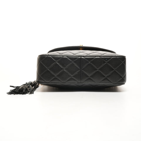 CHANEL 1986-1988 Camera Bag in Lambskin with Matelasse Tassel Shoulder Bag black WS26077