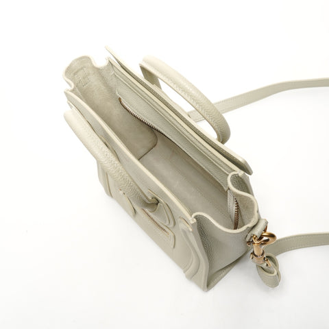 CELINE Nano Gepäck 2way Leder Umhängetasche grün WS26078