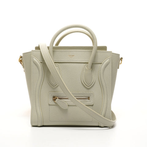 CELINE Nano Bagage 2way Sac à bandoulière en cuir vert WS26078