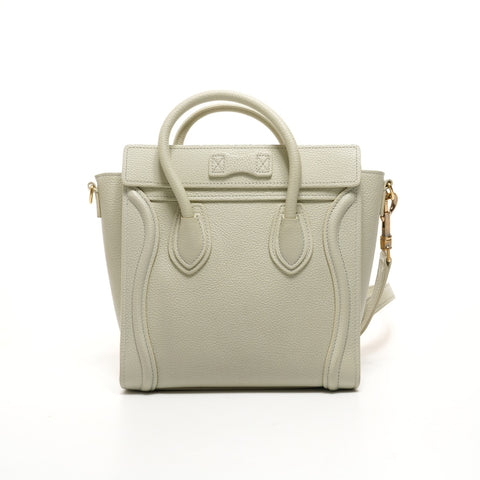 CELINE Nano Gepäck 2way Leder Umhängetasche grün WS26078