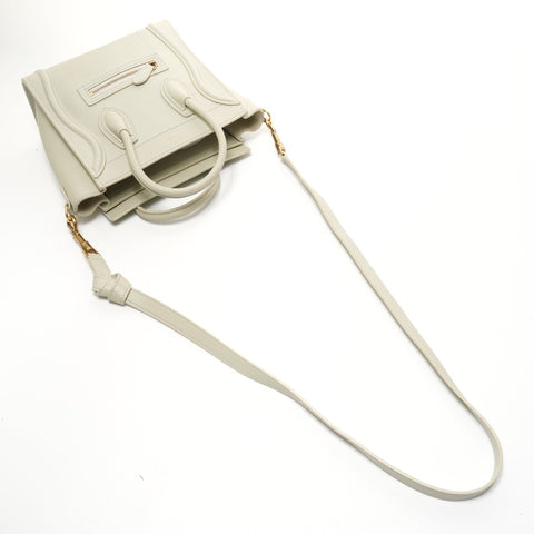 CELINE Nano Gepäck 2way Leder Umhängetasche grün WS26078