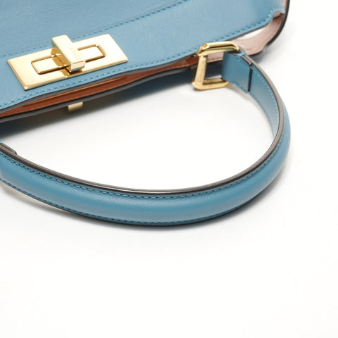 FENDI Leather 2-way medium peekaboo bag Shoulder Bag blue WS26081