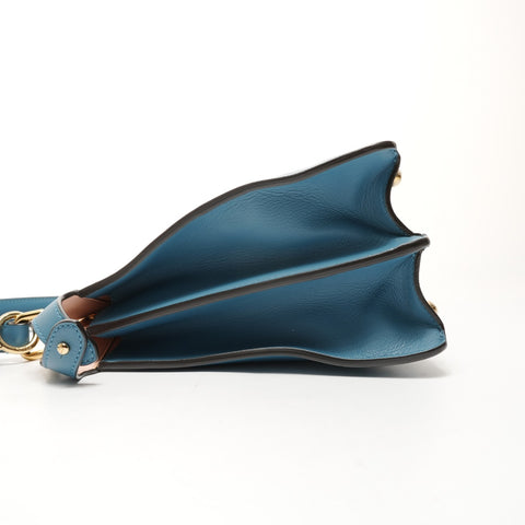 FENDI Leather 2-way medium peekaboo bag Shoulder Bag blue WS26081