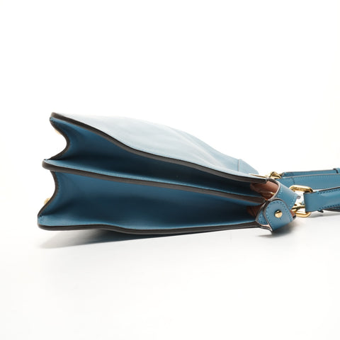 FENDI Leather 2-way medium peekaboo bag Shoulder Bag blue WS26081