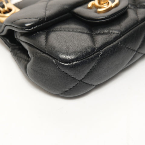 CHANEL 31 Series 2021-2022 Matelasse Chain Clutch Mini Wallet Card Case 2WAY Shoulder Bag black WS26084