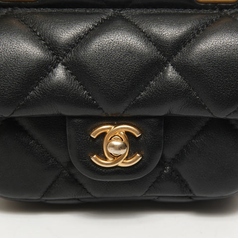 CHANEL 31 Series 2021-2022 Matelasse Chain Clutch Mini Wallet Card Case 2WAY Shoulder Bag black WS26084