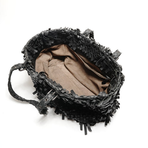 BOTTEGAVENETA 2011 INTRECCIATO 流苏手提包黑色 WS26086