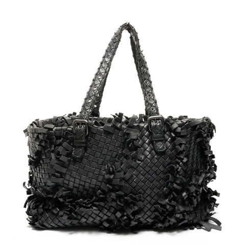 BOTTEGAVENETA 2011 INTRECCIATO 流苏手提包黑色 WS26086