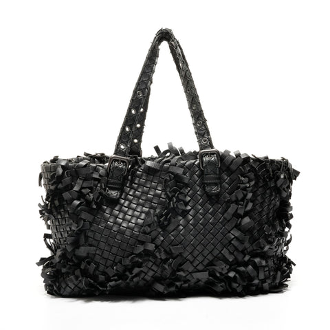 BOTTEGAVENETA 2011 INTRECCIATO 流苏手提包黑色 WS26086