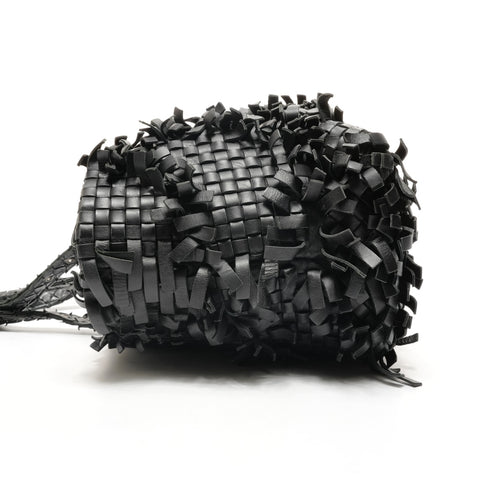 BOTTEGAVENETA 2011 INTRECCIATO 流苏手提包黑色 WS26086